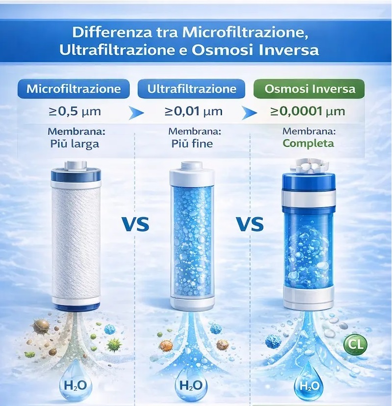 Confronto sistemi filtrazione acqua