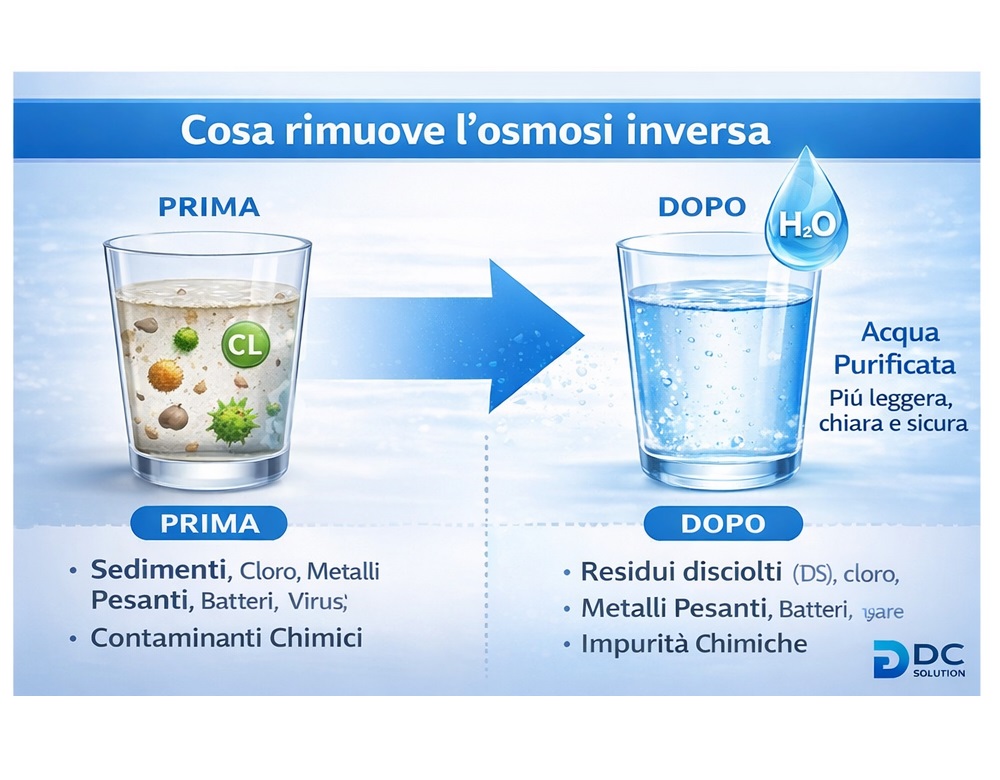 Cosa rimuove l'osmosi inversa