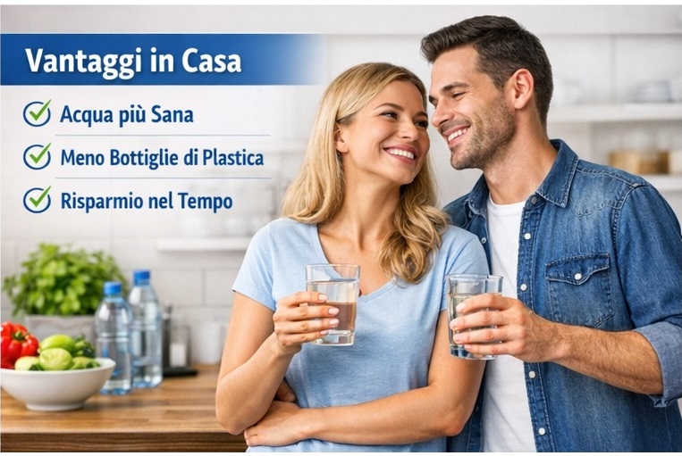 Vantaggi del depuratore acqua domestico in casa per bere acqua più sana e ridurre le bottiglie di plastica
